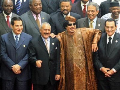 Зин аль-Абидин Бен Али, Хосни Мубарак, Муаммар Каддафи, Али Абдалла Салех